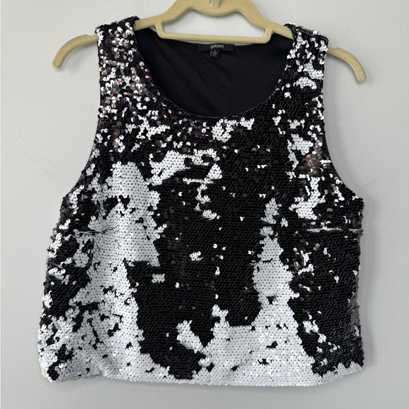 Gilbert Black & White Transforming Sequin Top – Size Large - Picture 8 of 16